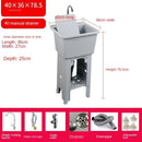 Home Plastic Kitchen Sinks Outdoor Balcony Laundry Pool Modern Simple Dishwashing Sink Floor-standing Single Slot with Bracket