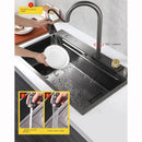 Nordic Metal Kitchen Sinks for Bar Counter Smart Digital Display with Cup Washer Sinks Light Luxury Design Sink for Dining Room