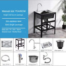 Thickened Stainless Steel Kitchen Sink  Floor-standing Vegetable Basin Single-slot Kitchen Accessories Commercial Washing Basin