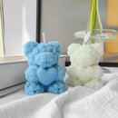 1PC 3D Rose Bear Aromatherapy Candles for Home Decoration Lovely Scented Candles Photography Props Festival Home Decor Ornaments