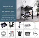 Thickened Stainless Steel Kitchen Sink  Floor-standing Vegetable Basin Single-slot Kitchen Accessories Commercial Washing Basin