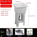 Home Plastic Kitchen Sinks Outdoor Balcony Laundry Pool Modern Simple Dishwashing Sink Floor-standing Single Slot with Bracket