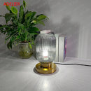 Nordic pumpkin Glass table lamps Study Bedroom Bedside decor desk lamp Modern living room White Blue Amber Smoky gray glass Lumi