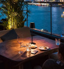 Cordless Table Lamp Dimmable Bedside Lamp Restaurant Atmosphere Lighting for Indoor and Outdoor Metallic Black