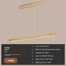 Modern LED Pendant Light wood Long Strip dining table lamp suspension Chandelier for living dining room kitchen lighting fixture