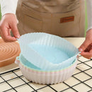 Reusable Air Fryer Silicone Tray Mold For Easy Cleaning Suitable For Round Pizza Grill Pan Mats Air Fryer Baking Accessories