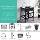 Thickened Stainless Steel Kitchen Sink  Floor-standing Vegetable Basin Single-slot Kitchen Accessories Commercial Washing Basin
