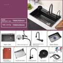 Nordic Metal Kitchen Sinks for Bar Counter Smart Digital Display with Cup Washer Sinks Light Luxury Design Sink for Dining Room