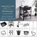 Thickened Stainless Steel Kitchen Sink  Floor-standing Vegetable Basin Single-slot Kitchen Accessories Commercial Washing Basin