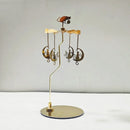 Stainless Steel Gold Round Disc Candlestick Christmas Gift Aromatherapy Running Horse Light Romantic Rotating Candle Holder