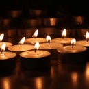 Box of 10 Scentless Smokeless Tealight Candles with 2.5 Hours of Extended Burn Time White 10 Count Birthday Party Decorations