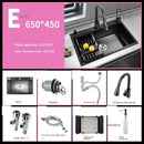 Nordic Metal Kitchen Sinks for Balcony Sink Black Thickened Nano Simple Design Household Kitchen Sink for Kitchen and Restaurant