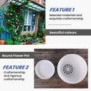 Plastic Plant Flower Pot Planter With Saucer Tray Round Gloss Home Garden Decor, White Upper Caliber -, 17cm / 6.69"