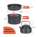Camping Cookware Kit Outdoor Cooking Set Aluminum Equipment Outdoor Pot Travel Tableware Kitchen Hiking Picnic BBQ