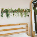 Green Dill Leaves Hanging Basket Wall Stickers Bedroom Living Room Wall Beautification Green Plant Decor Courtyard Wall Decals