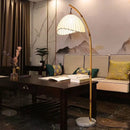 Foyer Wabi Sabi Canvas Shades Led Floor Lamp Nordic Bamboo Design Metal Floor Light Nordic Minimalism Living Room Lustre Lamp