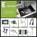 Nordic Metal Kitchen Sinks for Balcony Sink Black Thickened Nano Simple Design Household Kitchen Sink for Kitchen and Restaurant