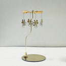 Stainless Steel Gold Round Disc Candlestick Christmas Gift Aromatherapy Running Horse Light Romantic Rotating Candle Holder