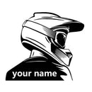Custom Name Motocross Helmet Wall Sticker Vinyl Home Art Decor Kids, Rider Bedroom Fashion Decor Rider Helmet Wall Sticker Mt07