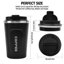 380/510ml Thermo Coffee Cup Mug  Keep Warm Hot Cold For Juice Tea Water Ice Beverage School Insulated Stainless Steel Leakproof