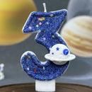 Digital Shaped Birthday Candle Cake Party Planet Universe Decoration Cake Decoration Accessories