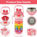 Children's Creative Cartoon Thermos Cup – Portable, Anti-Fall, with Straw – Cute and Educational Design - 430ml 14.5oz