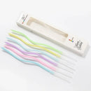 6Pcs Curved Cake Candles Birthday Baby Shower Gender Reveal Cupcake Decorating Candle Toppers Wedding Party Decorative Supplies