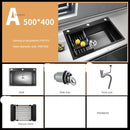 Nordic Metal Kitchen Sinks for Balcony Sink Black Thickened Nano Simple Design Household Kitchen Sink for Kitchen and Restaurant