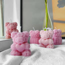 1PC 3D Rose Bear Aromatherapy Candles for Home Decoration Lovely Scented Candles Photography Props Festival Home Decor Ornaments