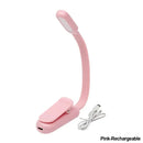 USB Mini LED Book Night 3 Light Color Adjustable Brightness Clip-On Study Reading Lamp Rechargeable for Travel Bedroom Reading