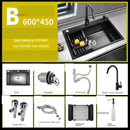Nordic Metal Kitchen Sinks for Balcony Sink Black Thickened Nano Simple Design Household Kitchen Sink for Kitchen and Restaurant