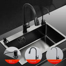 Nordic Metal Kitchen Sinks for Balcony Sink Black Thickened Nano Simple Design Household Kitchen Sink for Kitchen and Restaurant