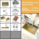Waterfall Sink Stainless Steel Kitchen Sink Embossed Large Single Slot Ambient light Digital Display Faucet Set Soap Dispenser