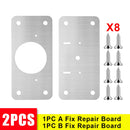10/2Pcs Cabinet Hinge Repair Plate Kit Stainless Steel Door Hinge Mounting Plate With Holes For Home Kitchen Cupboard Furniture