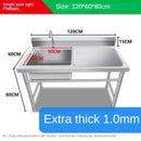 Commercial Kitchen Sinks with Platform Floor-standing Stainless Steel Single-slot Vegetable Basin Home Washing Sink with Bracket