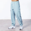 2024 new men's casual slacks Korean version of the trend with pants summer thin drop feeling wide-legged cargo pants