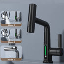 Waterfall Temperature Digital Display Basin Faucet Lift Up Down Stream Sprayer Hot Cold Water Sink Mixer Wash Tap For Bathroom