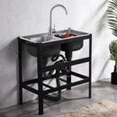 Thickened Stainless Steel Kitchen Sink  Floor-standing Vegetable Basin Single-slot Kitchen Accessories Commercial Washing Basin
