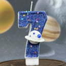 Digital Shaped Birthday Candle Cake Party Planet Universe Decoration Cake Decoration Accessories