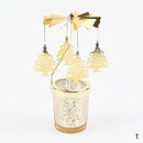 Rotating Candle Stick Holder Gold Candlestick Home Decoration Romantic Valentine's Gift Party Room Decor Carousel Candle Stand