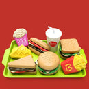 Children Hamburger Pretend Play Cooking Toys Set Mini Simulation Food Kitchen Toys For Girls Sandwich Fries Burger Assembly Game