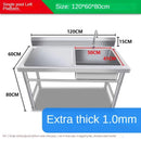 Commercial Kitchen Sinks with Platform Floor-standing Stainless Steel Single-slot Vegetable Basin Home Washing Sink with Bracket