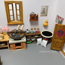 Dollhouse Mini Kitchen Furniture Toys Full Set Models for Doll House Kitchen Furniture Decorative Accessories