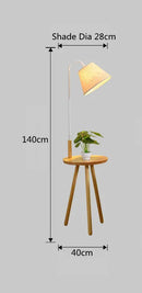 Nordic Wood Tripod Floor Lamp with Coffee Table Home Decoration Wooden Floor Lamps for Living Room Bedroom Office Standing Light