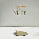 Stainless Steel Gold Round Disc Candlestick Christmas Gift Aromatherapy Running Horse Light Romantic Rotating Candle Holder