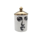 Gold Handmade Ceramic Empty Candle Holder Incense Candles Jar Lady Face Red Lip Cup Living Room Ornaments Home Decoration Box Cr