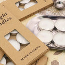 Box of 10 Scentless Smokeless Tealight Candles with 2.5 Hours of Extended Burn Time White 10 Count Birthday Party Decorations