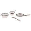 1 Set 1:12 Dollhouse Miniature Metal Mini Pot Set Doll House Kitchen Furnitures Cookware Pans Model Toys