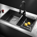304 Stainless Steel Nano Black Kitchen Sink Vegetable Wash Basin For Home Fixture With  Faucet Drain Accessories Topmount
