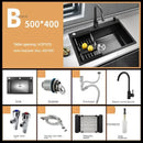 Nordic Metal Kitchen Sinks for Balcony Sink Black Thickened Nano Simple Design Household Kitchen Sink for Kitchen and Restaurant